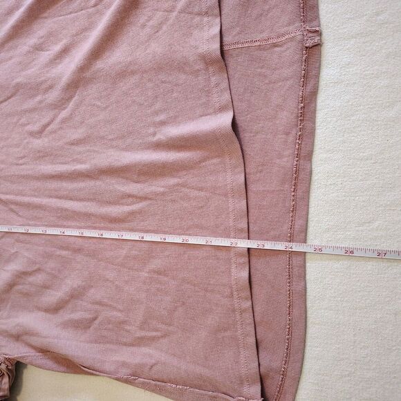 Free People Blossom Tee Mauve Pink Puff Sleeve Oversized Cotton Cottage Boho S - Picture 6 of 12